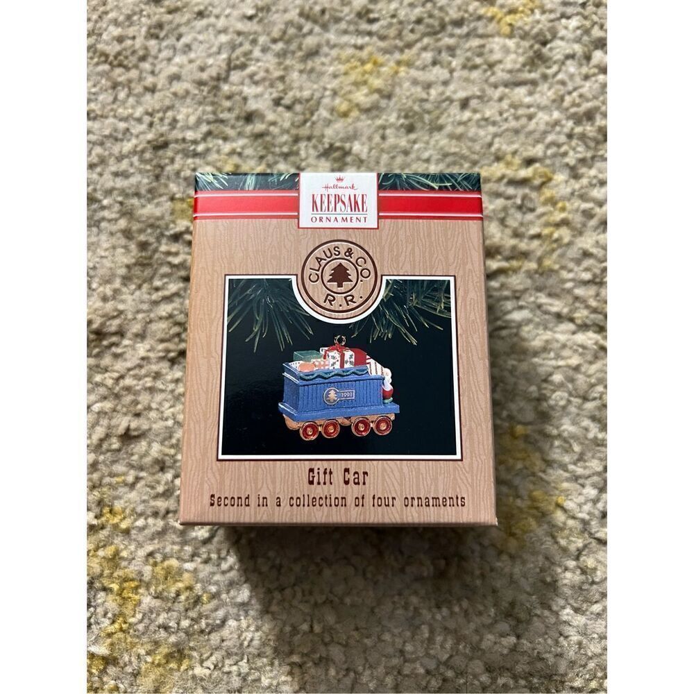Hallmark Keepsake Ornament 1991 Gift Car Railroad 2nd In A Collection Of 4 Ornam